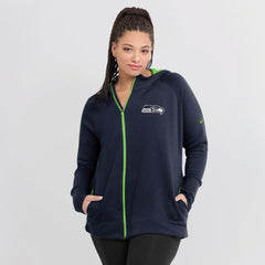 Seattle Seahawks Women's Asymmetrical Raglan Full-Zip Hoodie - College Navy | Nike cheap