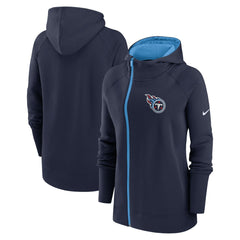 Tennessee Titans Women's Asymmetrical Raglan Full-Zip Hoodie - Navy | Nike outlet