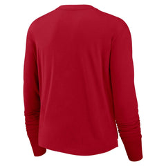 Tampa Bay Buccaneers Women's Modest Crop Performance Long Sleeve T-Shirt - Red | Nike for sale