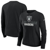 Las Vegas Raiders Women's Modest Crop Performance Long Sleeve T-Shirt - Black | Nike on sale