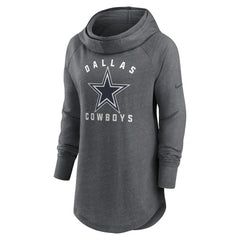 Dallas Cowboys Women's Raglan Funnel Neck Pullover Hoodie - Heather Charcoal | Nike on sale