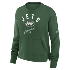 New York Jets Women's High Hip Fleece Pullover Sweatshirt - Green | Nike for sale