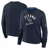 Tennessee Titans Women's High Hip Fleece Pullover Sweatshirt - Navy | Nike sale