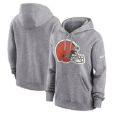Cleveland Browns Women's Team Logo Club Fleece Pullover Hoodie - Heather Gray | Nike cheap