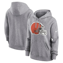 Cleveland Browns Women's Team Logo Club Fleece Pullover Hoodie - Heather Gray | Nike cheap