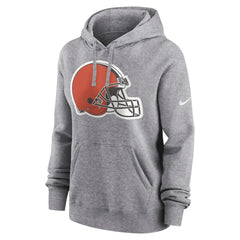 Cleveland Browns Women's Team Logo Club Fleece Pullover Hoodie - Heather Gray | Nike cheap