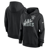 Las Vegas Raiders Women's Wordmark Club Fleece Pullover Hoodie - Black | Nike for sale