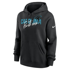 Carolina Panthers Women's Wordmark Club Fleece Pullover Hoodie - Black | Nike on sale