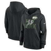 New York Jets Women's Wordmark Club Fleece Pullover Hoodie - Black | Nike online