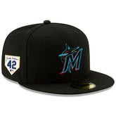 Miami Marlins 2024 Jackie Robinson Day 59FIFTY Fitted Hat - Black | New Era