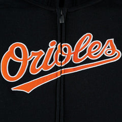 Baltimore Orioles Youth Wordmark Full-Zip Fleece Hoodie - Black