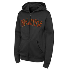 San Francisco Giants Youth Wordmark Full-Zip Fleece Hoodie - Black