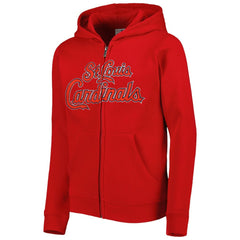 St. Louis Cardinals Youth Wordmark Full-Zip Fleece Hoodie - Red