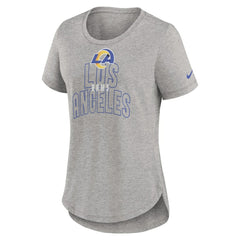 Los Angeles Rams Women's Fashion Tri-Blend T-Shirt - Heather Gray | Nike for sale