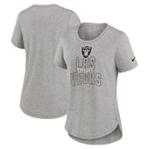 Las Vegas Raiders Women's Fashion Tri-Blend T-Shirt - Heather Gray | Nike on sale