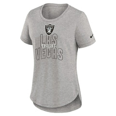Las Vegas Raiders Women's Fashion Tri-Blend T-Shirt - Heather Gray | Nike on sale