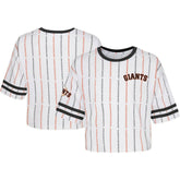 San Francisco Giants Girls Youth Ball Striped T-Shirt - White