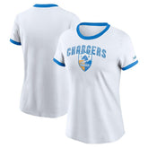 Los Angeles Chargers Women's Rewind Ringer Tri-Blend T-Shirt - White | Nike sale