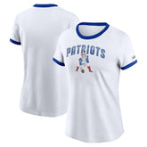New England Patriots Women's Rewind Ringer T-Shirt - White | Nike sale
