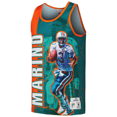 Dan Marino Miami Dolphins 1990 Player Burst Tank Top - Aqua outlet