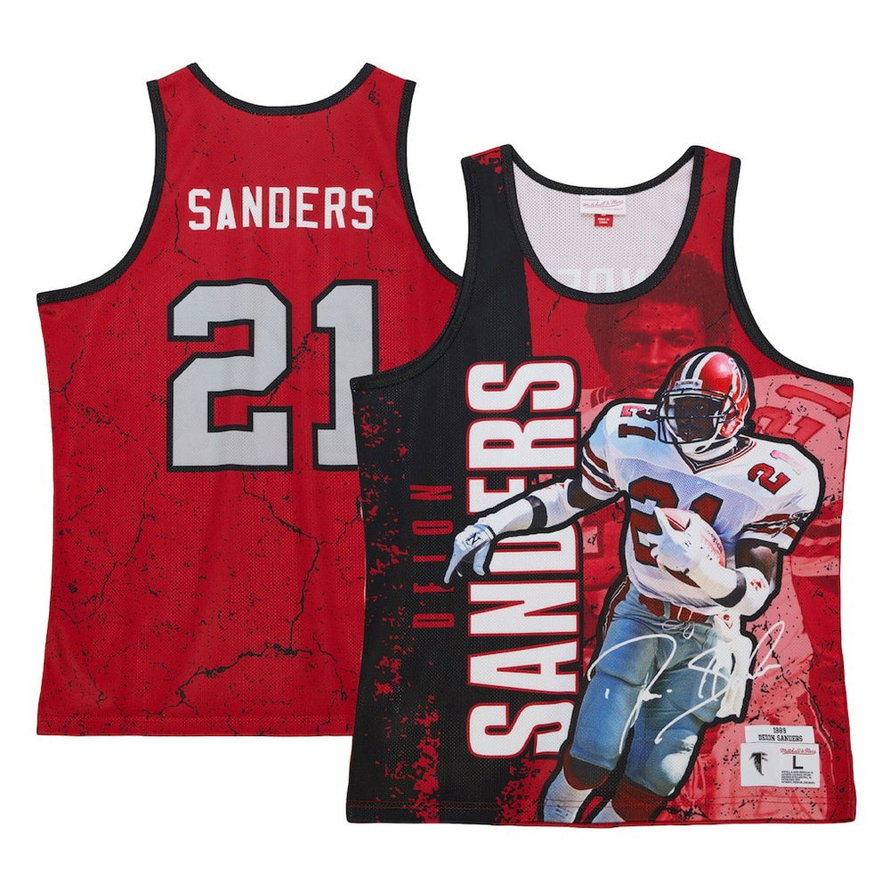 Deion Sanders Atlanta Falcons 1989 Player Burst Tank Top - Red on sale