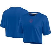 Chicago Cubs Women's Elements Super Soft Boxy Cropped T-Shirt - Royal