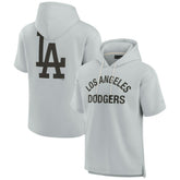 Los Angeles Dodgers Unisex Elements Super Soft Fleece Short Sleeve Pullover Hoodie - Gray