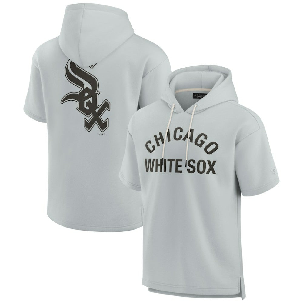 Chicago White Sox Unisex Elements Super Soft Fleece Short Sleeve Pullover Hoodie - Gray