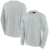 San Diego Padres Unisex Super Soft Pullover Crew Sweatshirt - Gray
