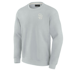 San Diego Padres Unisex Super Soft Pullover Crew Sweatshirt - Gray