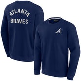 Atlanta Braves Unisex Super Soft Pullover Crew Sweatshirt - Navy
