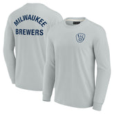 Milwaukee Brewers Unisex Elements Super Soft Long Sleeve T-Shirt - Gray