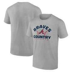 Atlanta Braves Team Go For Two T-Shirt - Heather Gray