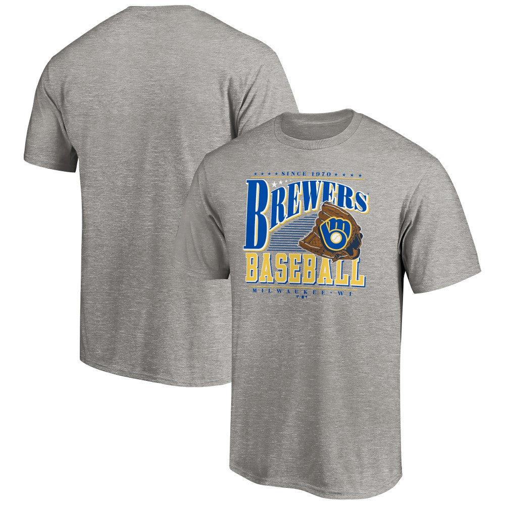 Milwaukee Brewers Cooperstown Collection Winning Time T-Shirt - Heather Gray