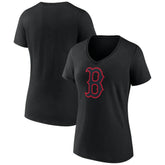 Boston Red Sox Women's Rough Diamond V-Neck T-Shirt - Black