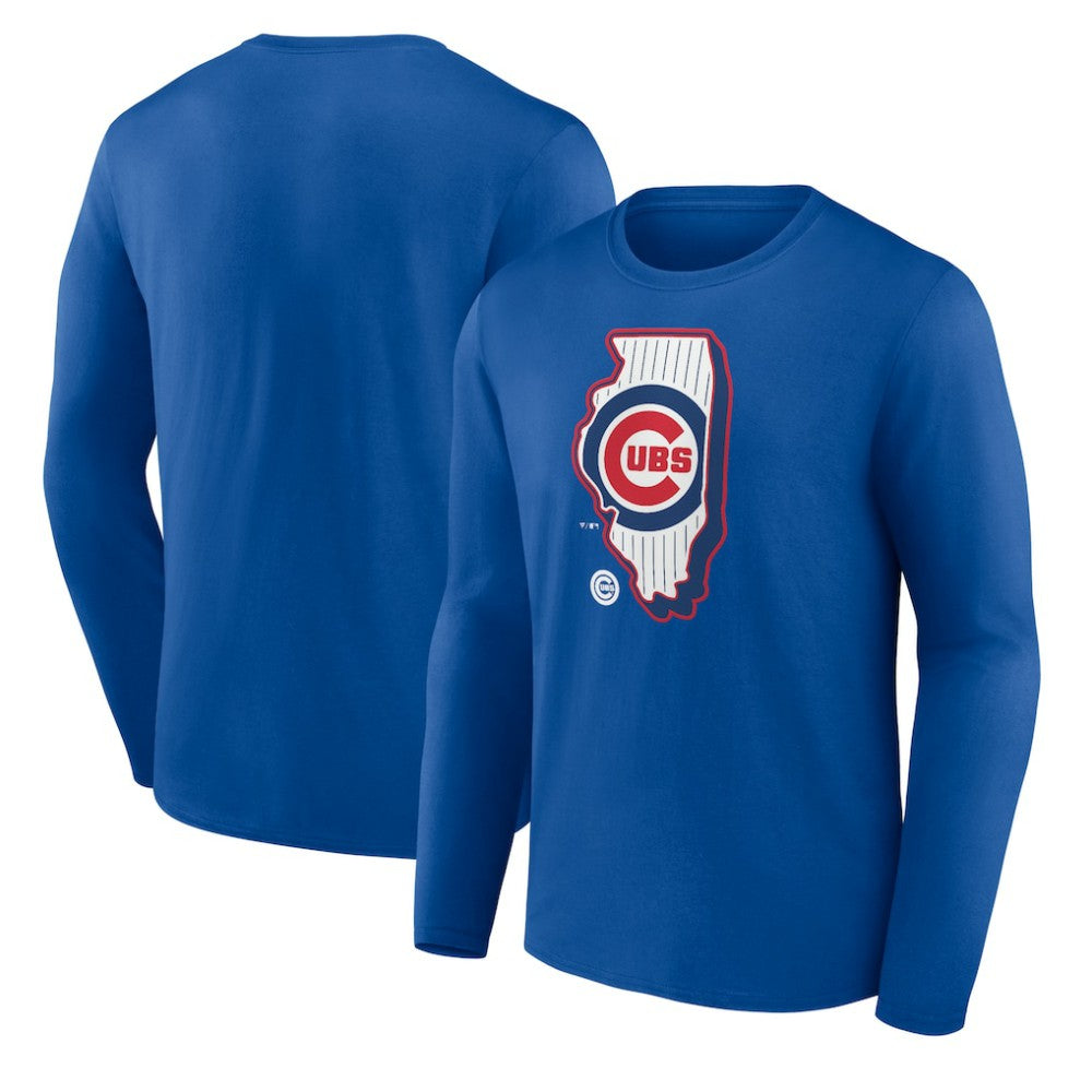 Chicago Cubs Paint the Black Long Sleeve T-Shirt - Royal