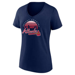 Atlanta Braves Women's One Champion V-Neck T-Shirt - Navy