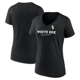 Chicago White Sox Women's Back In Business V-Neck T-Shirt - Black