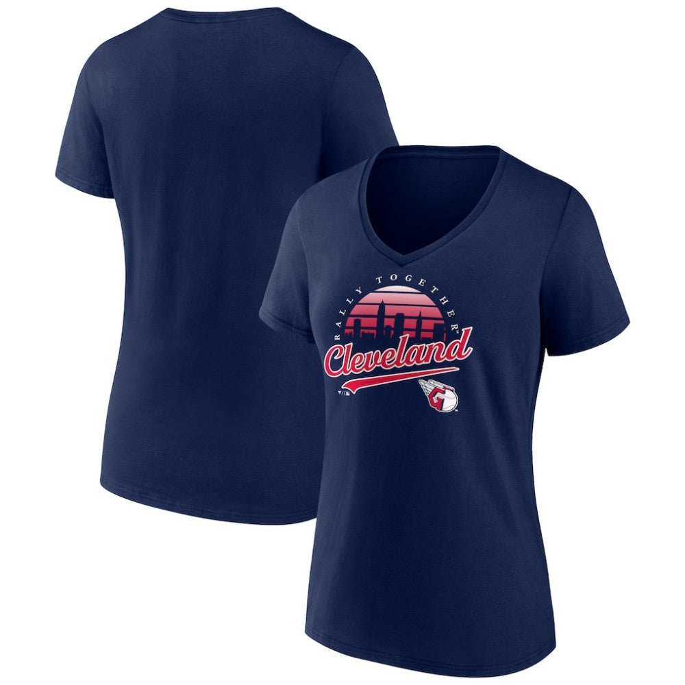 Cleveland Guardians Women's One Champion V-Neck T-Shirt - Navy