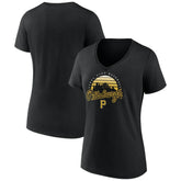 Pittsburgh Pirates Women's One Champion V-Neck T-Shirt - Black