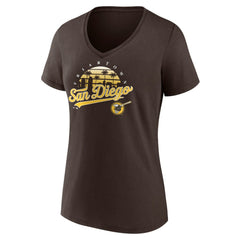 San Diego Padres Women's One Champion V-Neck T-Shirt - Brown