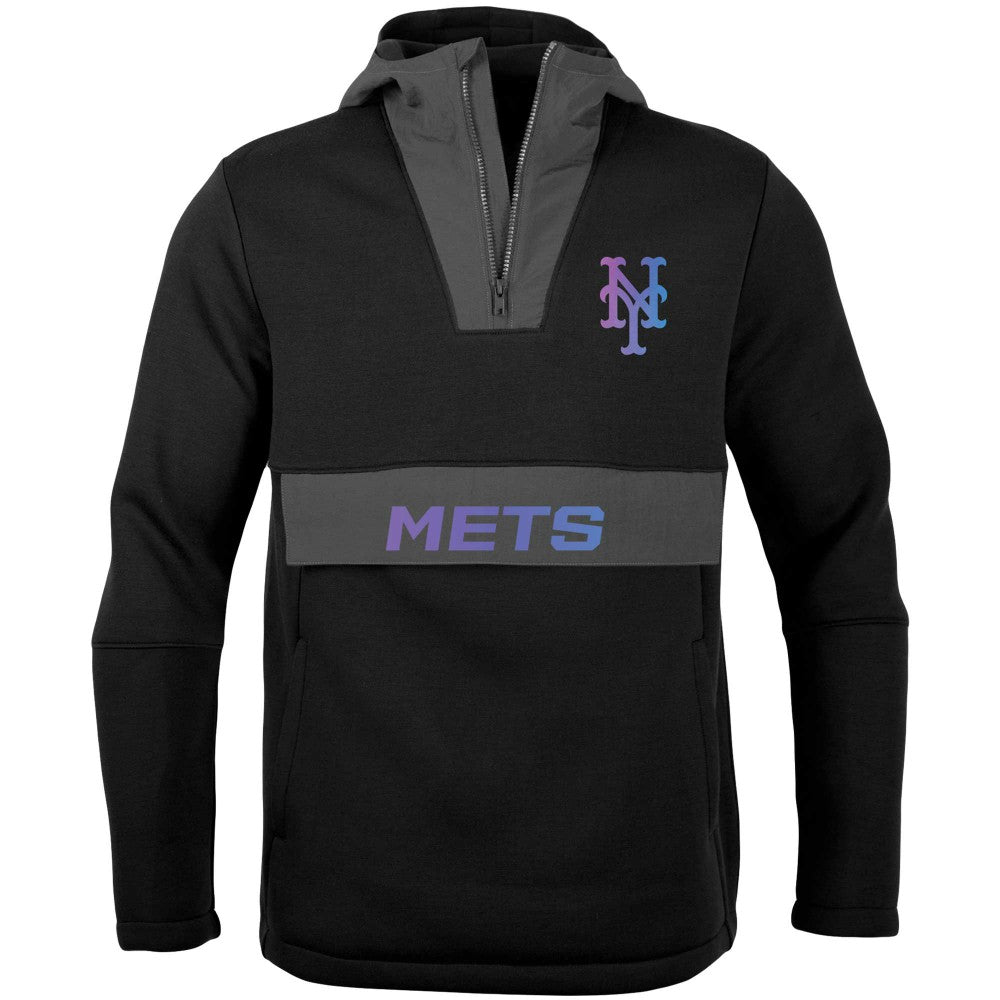 New York Mets Levelwear Ruckus Quarter-Zip Hoodie - Black
