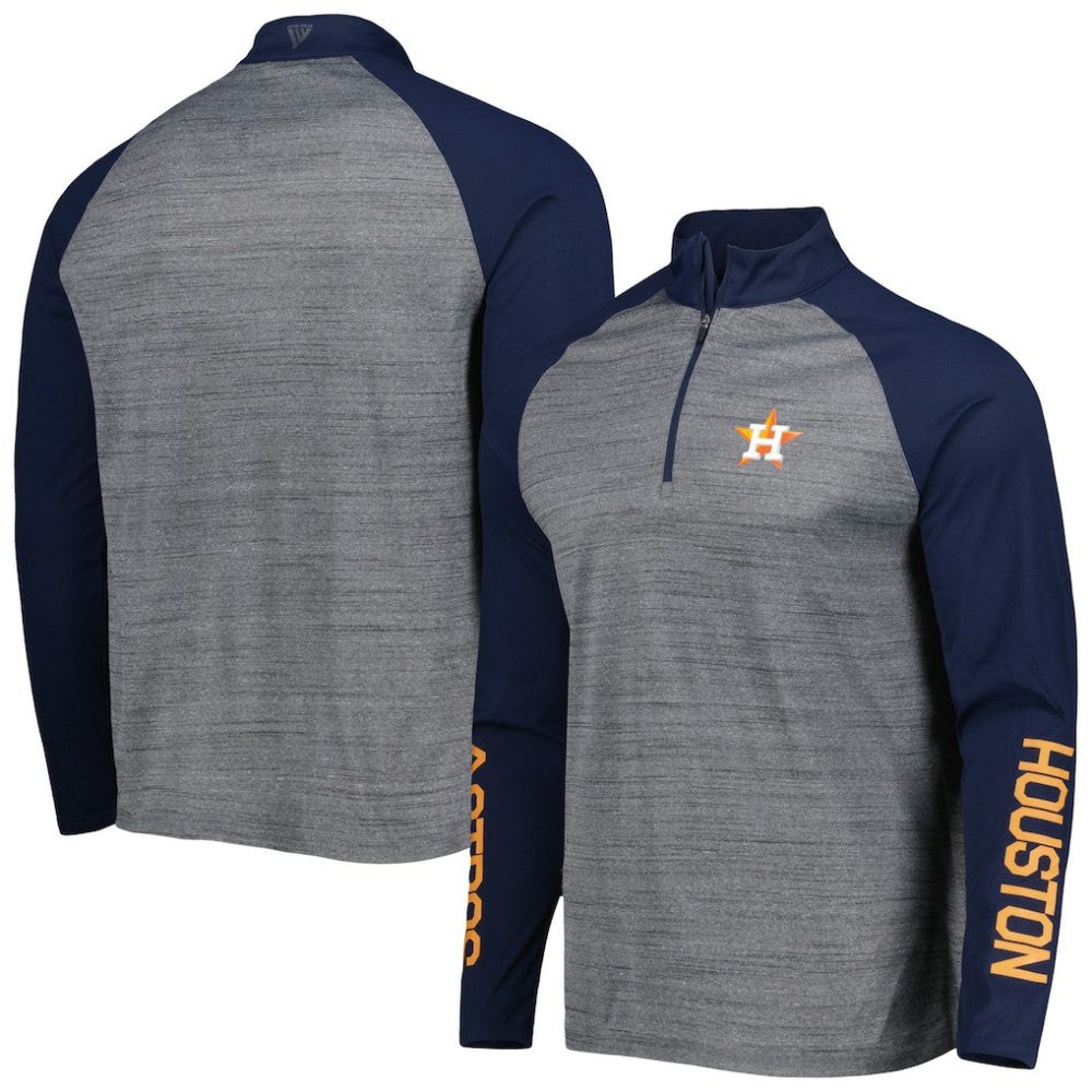 Houston Astros Levelwear Vandal Raglan Quarter-Zip Top - Heather Gray
