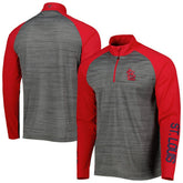 St. Louis Cardinals Levelwear Vandal Raglan Quarter-Zip Top - Heather Gray