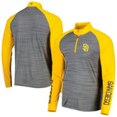 San Diego Padres Levelwear Vandal Raglan Quarter-Zip Top - Heather Gray