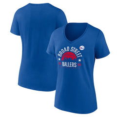 Philadelphia 76ers Women's Core Hometown Launch V-Neck T-Shirt - Royal discount