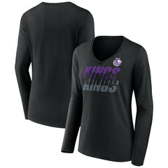 Portland Trail Blazers Women's Tumble V-Neck Long Sleeve T-Shirt - Black on sale