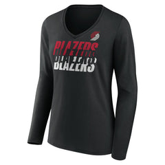 San Antonio Spurs Women's Tumble V-Neck Long Sleeve T-Shirt - Black shop
