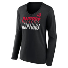 Toronto Raptors Women's Tumble V-Neck Long Sleeve T-Shirt - Black shop