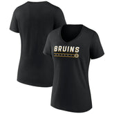 Boston Bruins Women's Primary Play V-Neck T-Shirt Black